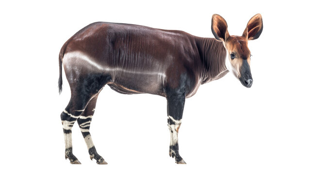 Okapi on Isolated Background