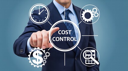 Business executive using cost control and financial management system
