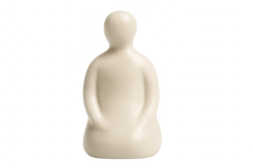 Abstract minimalist human figurine standing on transparent background