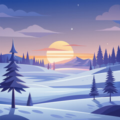 winter landscape with trees