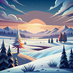 winter landscape with trees