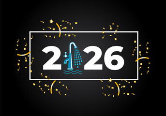 Happy new year 2026. texture 2026 with Scales of vector concept with black gradient background