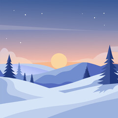 winter landscape with trees