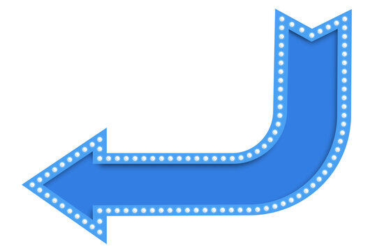 vector film strip with arrow, vector film strip, blue background with arrow, blue arrow sign, 3d render of blue billboard light bulb with arrow shape.