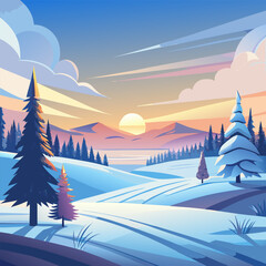 winter landscape with trees