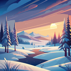 winter landscape with trees