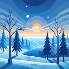 winter landscape with trees