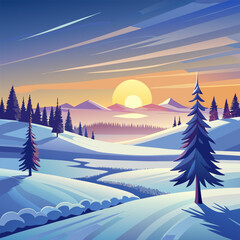 winter landscape with trees