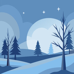 winter landscape with trees