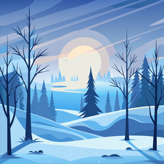 winter landscape with trees