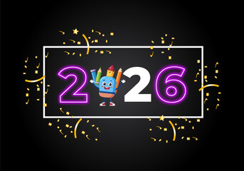 Happy new year 2026. texture 2026 with Scales of vector concept with black gradient background