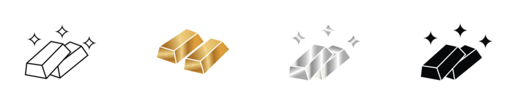 Gold icon set. gold bar Vector graphic illustration. Suitable for website design, logo, app, template, and ui