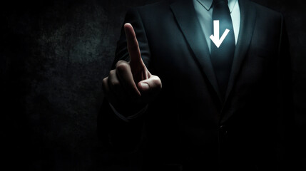 Businessman interacting with digital interface and making selections in modern technology environment