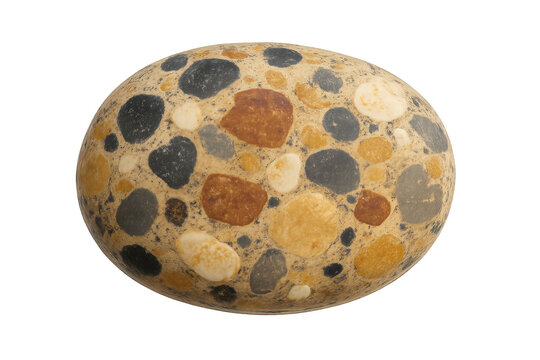 Puddingstone polished conglomerate rock with colorful pebbles