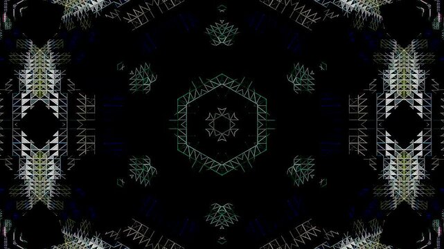 Abstract Kaleidoscope pattern with full colors. Magic mandala. 4k	