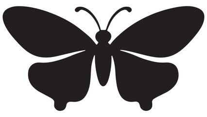 Butterfly silhouette vector illustration isolated on a white background with elegant wings and decorative natural design