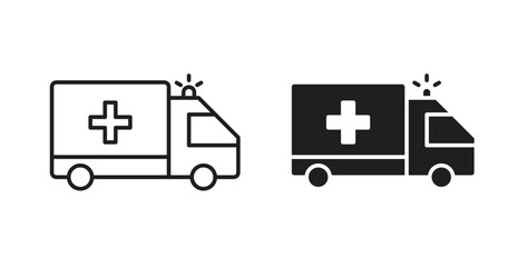 Ambulance icons Vector Symbol Design Illustration - for app or web. color editable © iconic