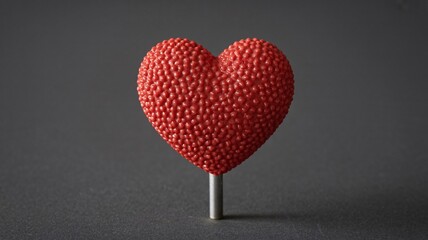 Textured red heart on dark background with metallic post love symbol with graphic and resource and icon and romance and valentine