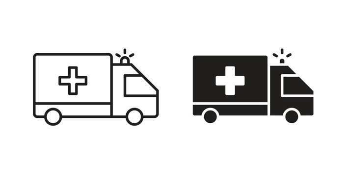 Ambulance icons Vector Symbol Design Illustration - for app or web. color editable