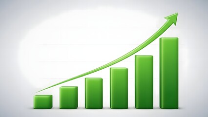 Green Virtual Financial business Progress Hologram Interface growth chart.