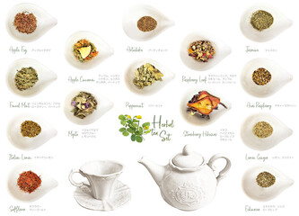 切り抜き透過素材セットーハーブティーの茶葉