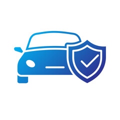 Secure vehicle protection and insurance coverage symbol