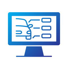 Gradient Icon - Dashboard monitor showing car diagnostics or telematics system.