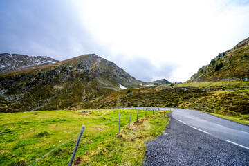 Landscape in the Nockberge mountains in Austria. Nature in the Gurktal Alps mountain range in Carinthia, Salzburg and Styria.
