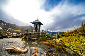 Landscape in the Nockberge mountains in Austria. Nature in the Gurktal Alps mountain range in Carinthia, Salzburg and Styria.
