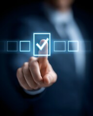 Quality control concept, Organisation checklist validation document for business approval with practice, quality, policy, management, agreements, legal