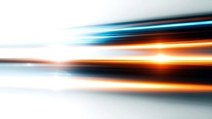 Fototapeta premium 青とオレンジの閃光エネルギーのエフェクト背景