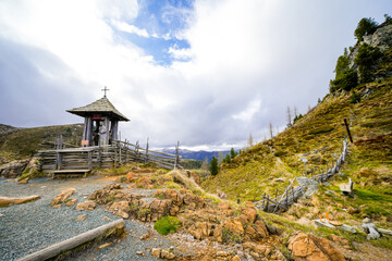 Landscape in the Nockberge mountains in Austria. Nature in the Gurktal Alps mountain range in Carinthia, Salzburg and Styria.
