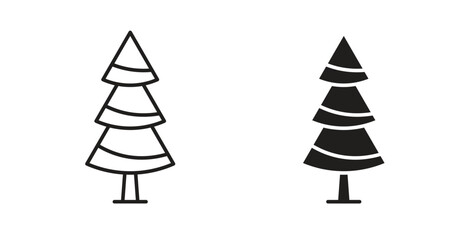 Obraz premium Christmas tree icons Vector Symbol Design Illustration - for app or web. color editable