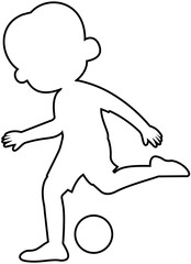 Fototapeta premium Soccer Player Pose Outline Graphic. Editable Color Vector