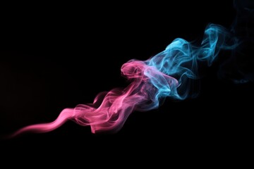 Fototapeta premium Flowing Neon Smoke on Dark Background