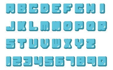 ぷっくりアルファベットフォント(ブルー)