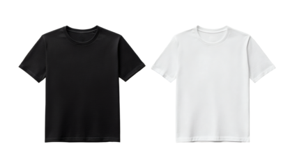 High quality black and white short sleeve t shirts for product showcase or design presentation