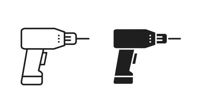 Drill icons Vector Symbol Design Illustration - for app or web. color editable