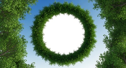 Green Circle Frame in Nature.