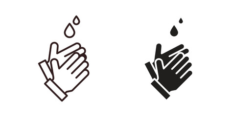 Obraz premium Handwashing icons Vector Symbol Design Illustration - for app or web. color editable