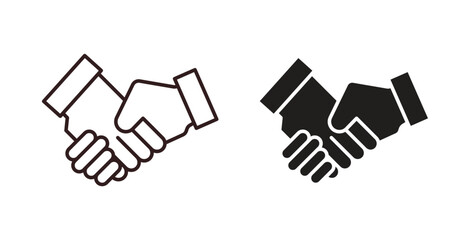 Obraz premium Handshake icons Vector Symbol Design Illustration - for app or web. color editable