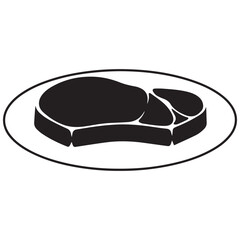 Steak on plate in modern minimalist style