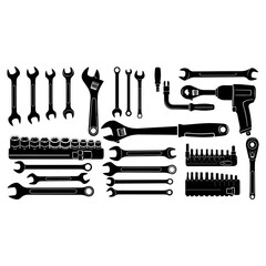 Collection of Various Wrenches and Tools.