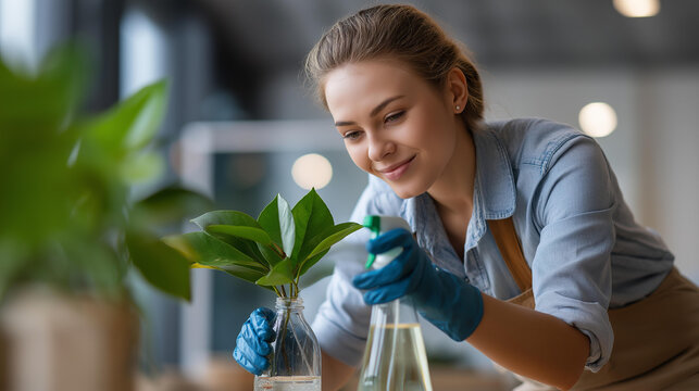 Environmental volunteer activities and personal hygiene routines, community service engagement, household cleaning tasks, self-care practices, ecological conservation work, with copy space