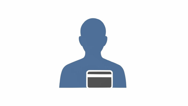 Blue silhouette of a person.