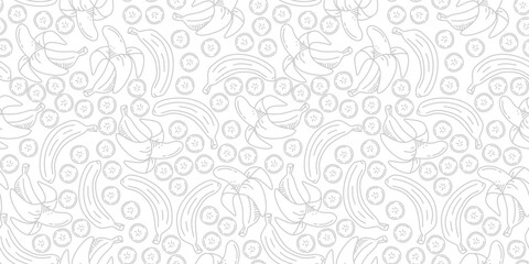 doodle banana pattern background. doodle banana seamless pattern. yellowe banana seamless pattern background © riansa28