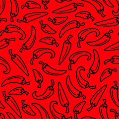 hot chili pattern background. vintage chili background. pepper pattern background. chili doodle pattern background.