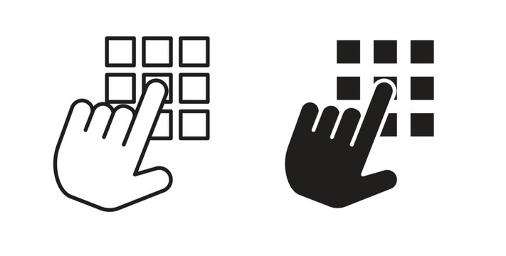 Keypad icons Vector Symbol Design Illustration - for app or web. color editable