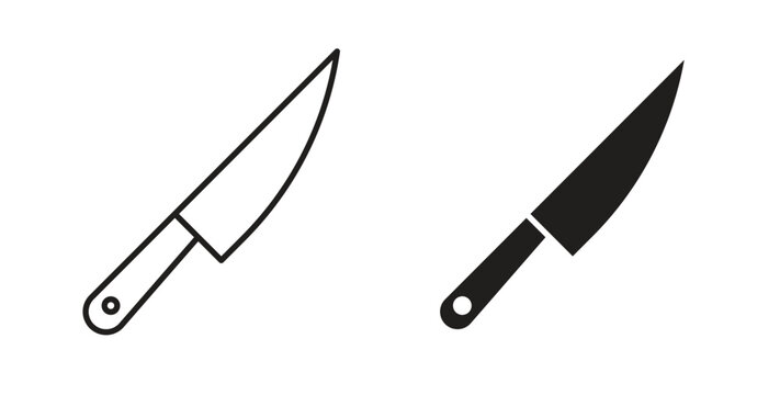 Kitchen knife icons Vector Symbol Design Illustration - for app or web. color editable