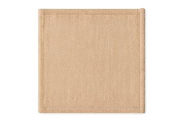 Beige fabric square napkin background with transparent area